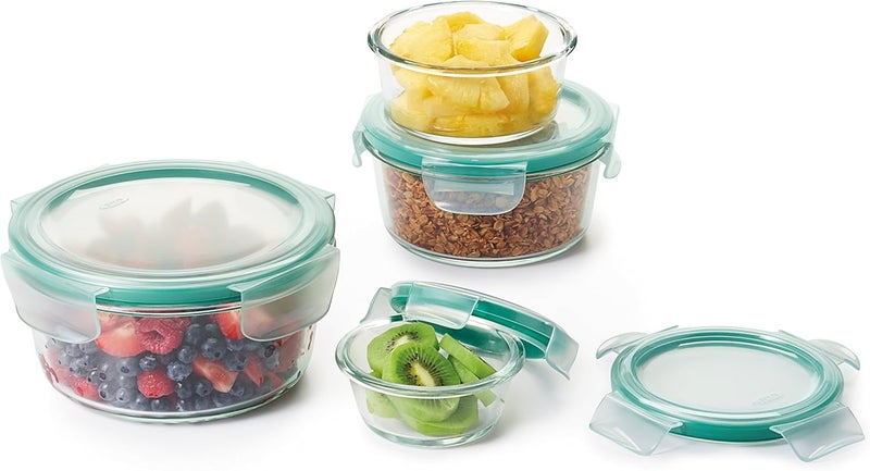 OXO Good Grips 8 Piece Smart Seal Airtight Glass Round Container Set - Image 1