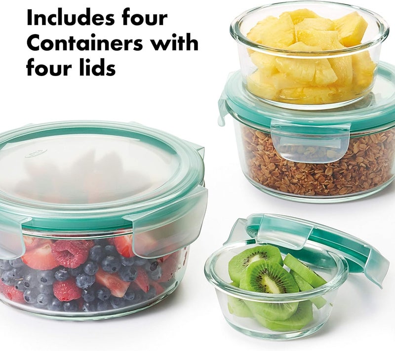 OXO Good Grips 8 Piece Smart Seal Airtight Glass Round Container Set - Image 2