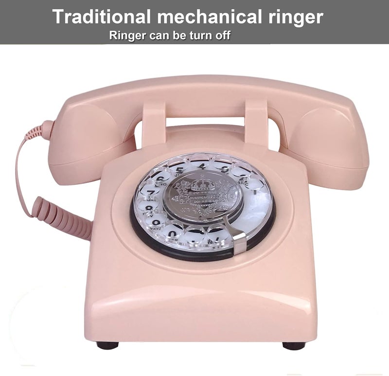 TelPal Landline Telephones, Corded Telephone Classic Rotary Dial Home Phones Antique Vintage Phone of 1930s Old Fashion Business Telephone Home Office Decor - Image 5