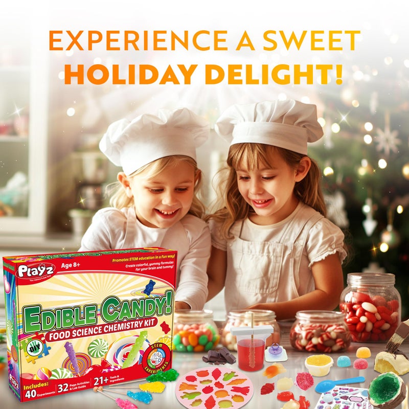 Playz Edible Exploding Candy Making Science Kit for Kids Ages 8-12 Years Old - Food Science Chemistry Kid Science Kit with 29 Experiments, Educational Science Kits for Boy & Girls - Image 5