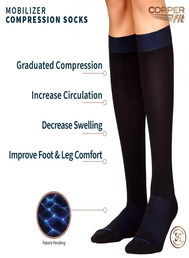 Copper Fit Mobilizer Easy On Easy Off Socks - Circulation & Swelling Relief for Men/Women, 10-20 mmHg (US, Alpha, Large, X-Large, Regular, Regular, Black - 3 Pack) - Image 2