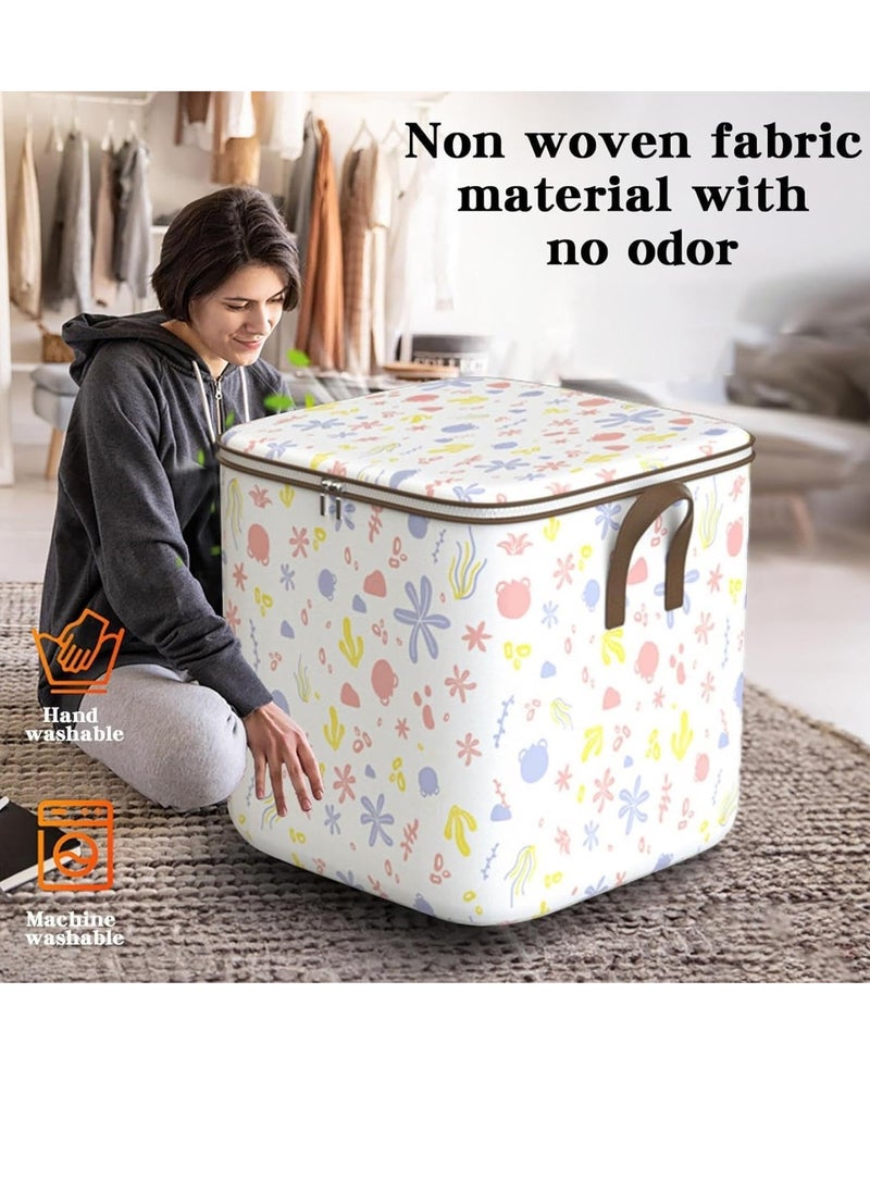 Hanayo - Foldable Large Storage Bags,Clothes Storage Bins Organizers Storage Containers with Reinforced Handle and Sturdy Zipper,Portable Storage Containers for Comforters,Blankets,Bedding (180L) - Image 1
