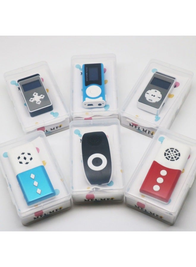There Is A Screen Outside The Card Mp3 Player Mini Outside Ring Mp3 Walkman Gift With LED Lamp Clip Flashlight Mp3-Body Color:Black-Memory Capacity:Card Host Charging Cable Headset (bag)  - Image 3