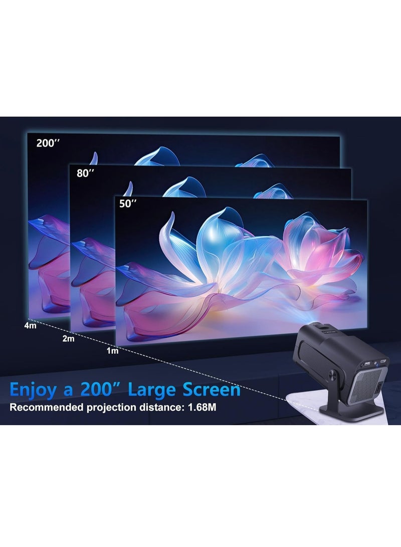 TIGER Mini Portable Auto Keystone Projector, 4K FHD 1080P, 10000 Lumens, WiFi 6, BT 5.0, 180° Rotation, Built-in Android 11.0, Compact Smart Projector for Home & Office – Smart Streaming Projector for Movies, Gaming, and Presentations  - Image 4