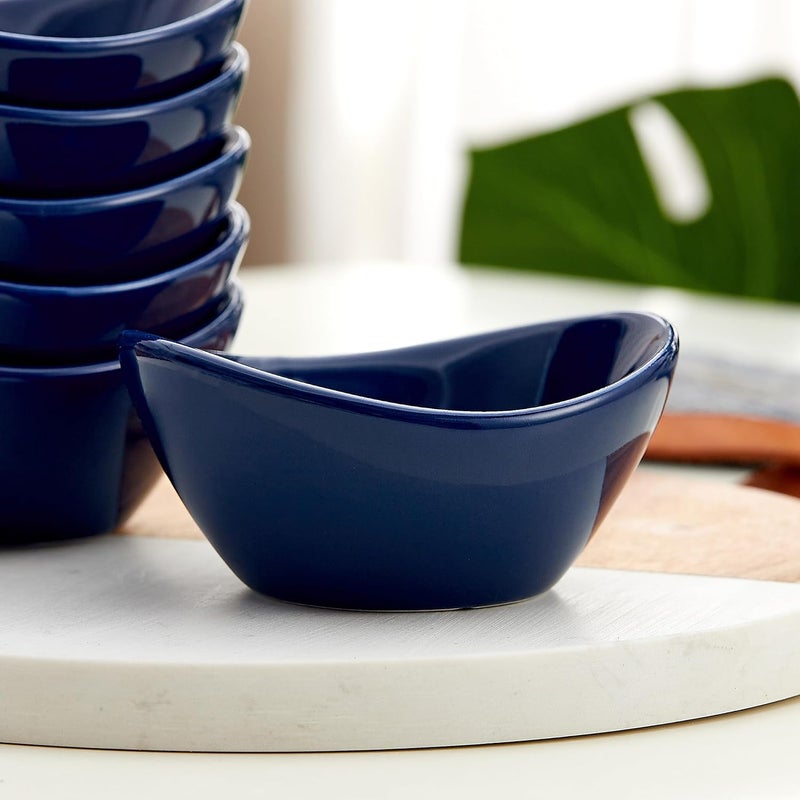 Swuut Ceramic Dipping Bowls Set of 615 Oz White Dip Pinch BowlSoy Sauce DishesMini Bowls for Charcuterie Board SushiTomato SauceBBQ and Party SuppliesNavy - Image 2