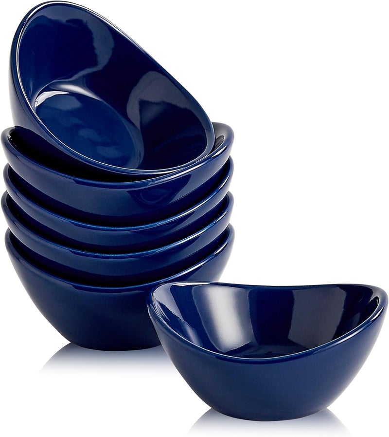 Swuut Ceramic Dipping Bowls Set of 615 Oz White Dip Pinch BowlSoy Sauce DishesMini Bowls for Charcuterie Board SushiTomato SauceBBQ and Party SuppliesNavy - Image 1