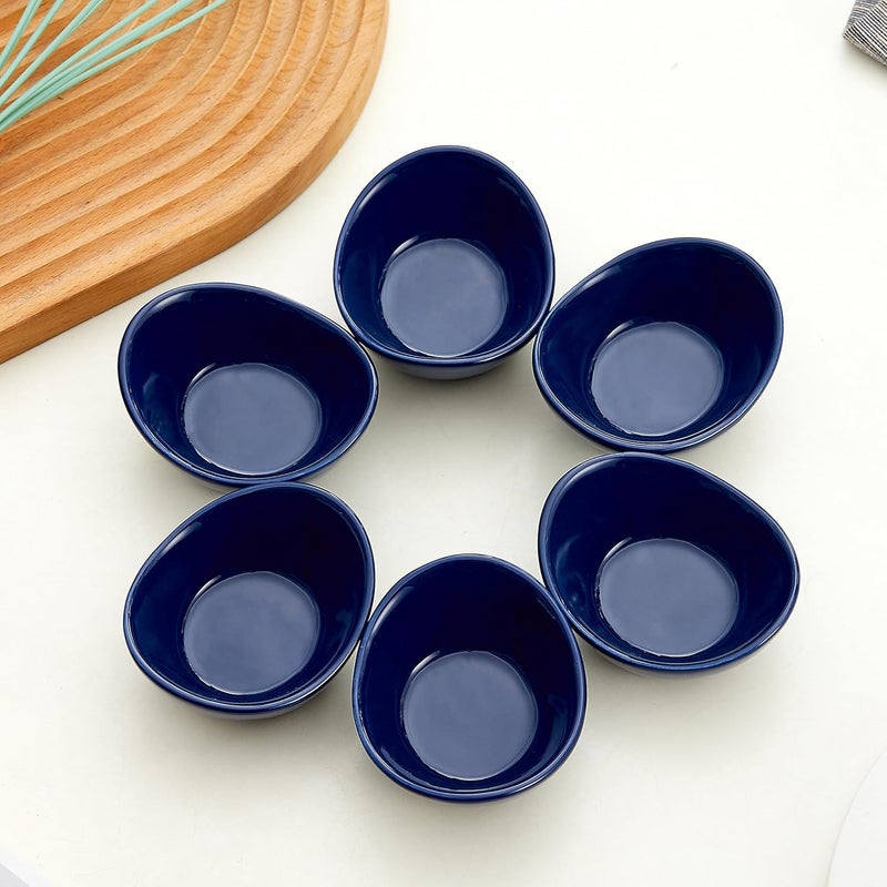 Swuut Ceramic Dipping Bowls Set of 615 Oz White Dip Pinch BowlSoy Sauce DishesMini Bowls for Charcuterie Board SushiTomato SauceBBQ and Party SuppliesNavy - Image 4