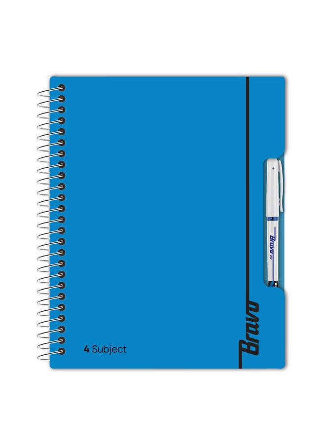 Bravo New Bravo Notebook - Blue Color -  4 Subjects 