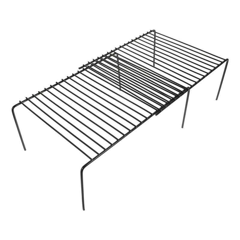 Black Metal Retractable Spice Rack Organizer For Kitchen Cabinet And Countertop - Image 2
