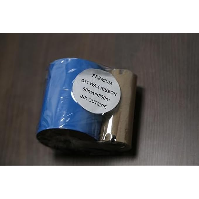 THERMAL TRANSFER RIBBON 80 MM X 300 M WITH 1 INCH CORE WAX OUT FOR BARCODE PRINTERS - - Image 1