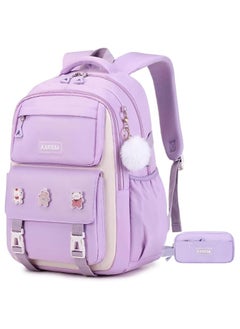 AUTOYSUR 2pc set School bag with pencil bag,Waterproof School Backpacks for Girls,Middle Schoolbag Elementary Student Bookbag,Multiple Pockets Schoolbags,Large Casual School Daypacks for Teens  - Image 2