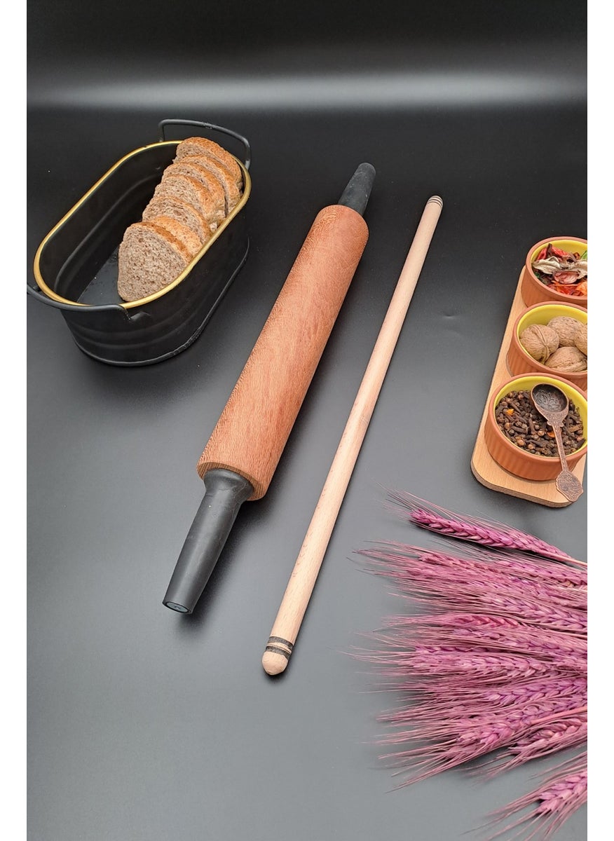 M&R Store Mrsstore Rolling Pin Medane Set Natural Wood Pancake Dough Set Set of 2  - Image 2