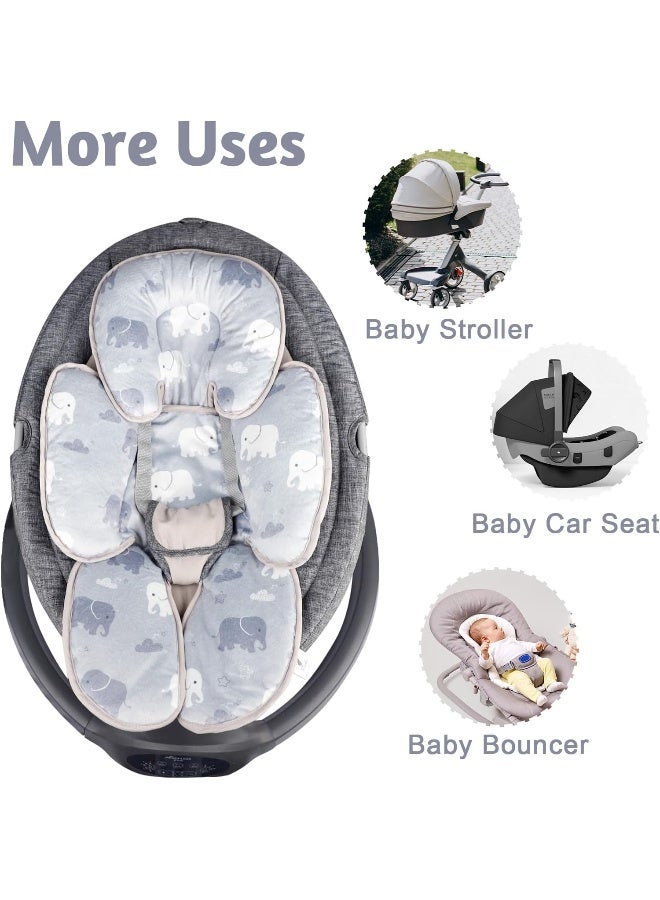 TANOFAR Infant Car Seat Head Support, Soft Baby Carseat Head & Body Support, Elephant Baby Car Seat Insert Cushion for Newborn Boys - Image 4