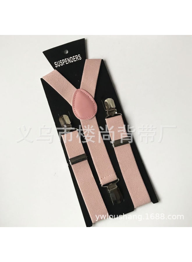 Solid Color Children's Suspender Clip Baby Suspenders 3 Clips Y-shaped Performance Clothing Matching Suspender