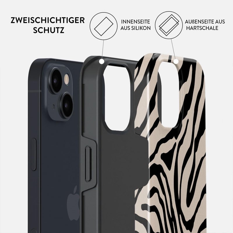 بورجا غطاء هاتف للجنسين لـ iPhone 15 - تصميم هجين مع حماية مزدوجة الطبقات، TPU ماص للصدمات وهيكل خارجي متين، مقاوم للخدش وحافة مرتفعة لحماية الشاشة - Image 1