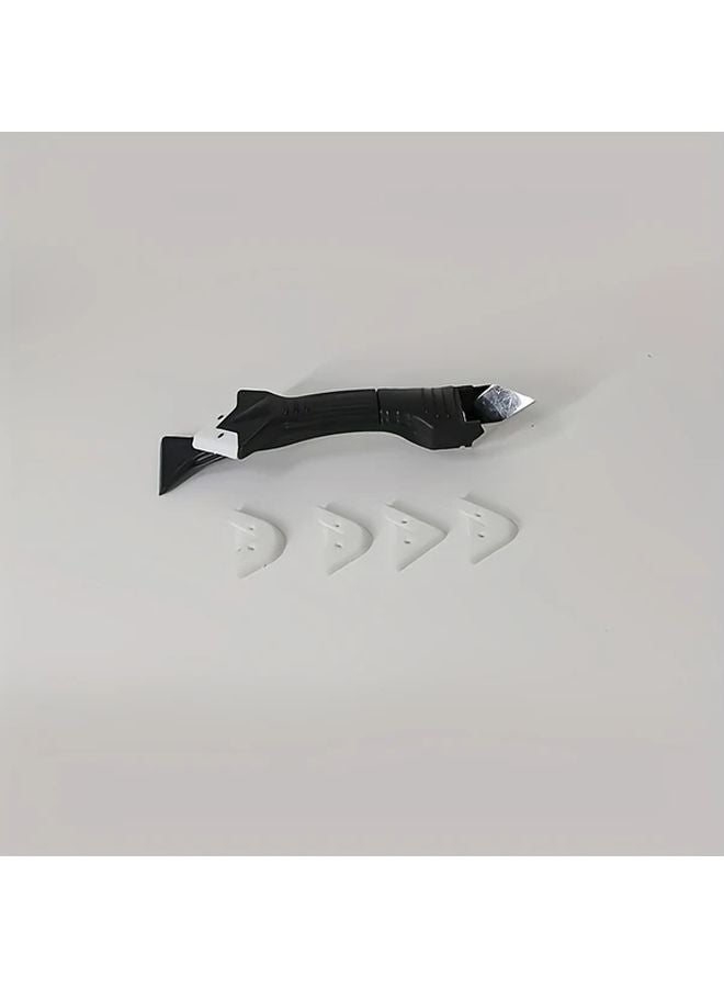 Black 3 In 1 Silicone Caulking Tool With Stainless Steel Head Ergonomic Handle - Image 5