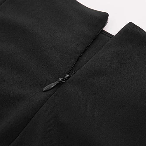 Kate Kasin Wear to Work Pencil Skirts for Women Elastic High Waist Wrap Front Knee Length Bodycon Skirt Tummy Control Black - Image 5