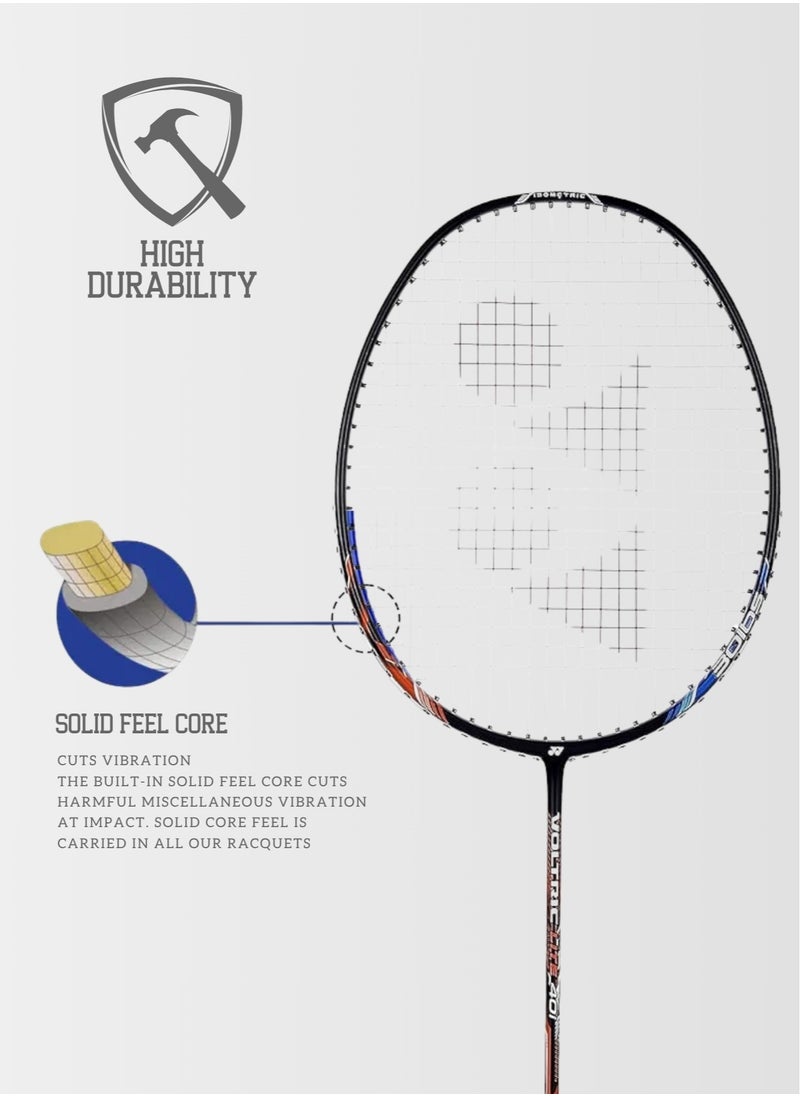 Yonex Voltric Lite 40i Strung Graphite Badminton Racquet | 30 lbs Tension, 5U G4 - Blue Orange | Durable, Lightweight | For Intermediate Players  - Image 5