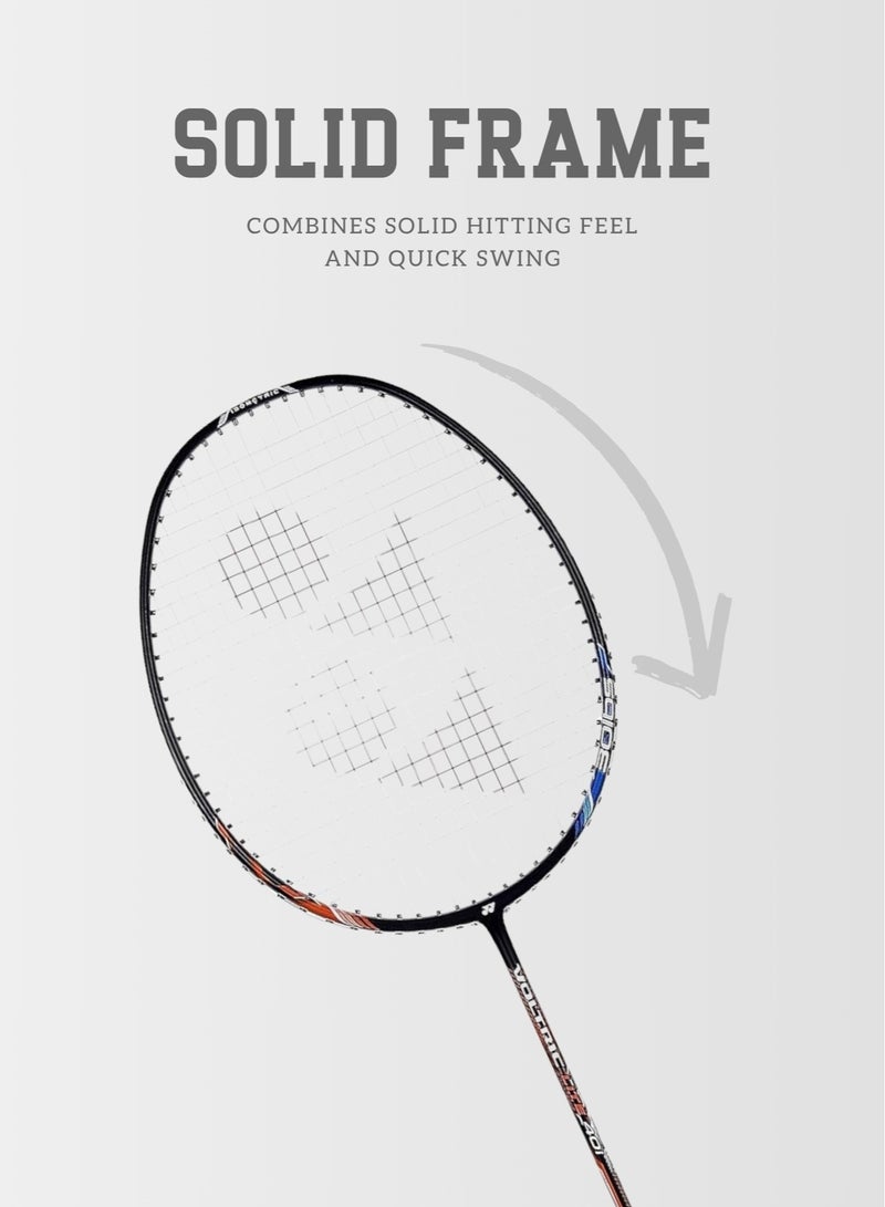 Voltric Lite 40i Strung Graphite Badminton Racquet | 30 lbs Tension, 5U G4 - Blue Orange | Durable, Lightweight | For Intermediate Players