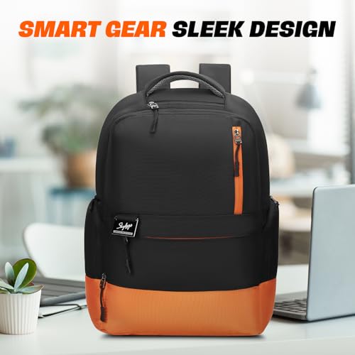 Skybags Nero 15 Inch Compatible Anti-Theft Laptop Backpack 20L | 3 Compartments with Side Bottle Pocket | Padded Backpanel | Trolley Sleeve | Office & Travel Backpack for Men & Women (Black) - Image 2