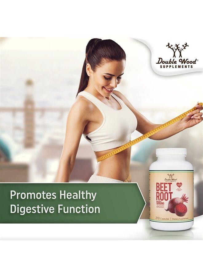 Double Wood Supplements Beet Root Powder Capsules (Organic and Vegan) (210 Count, 1,000mg Per Serving) - Super Food from Beets with High Nitrate for Overall Health Support by Double Wood - Image 5