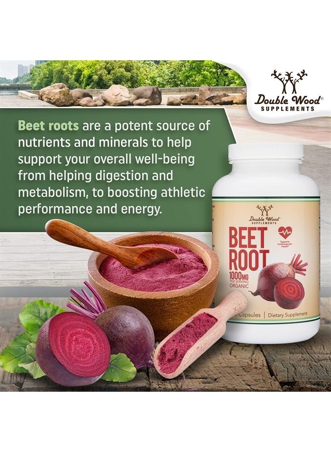 Double Wood Supplements Beet Root Powder Capsules (Organic and Vegan) (210 Count, 1,000mg Per Serving) - Super Food from Beets with High Nitrate for Overall Health Support by Double Wood - Image 3