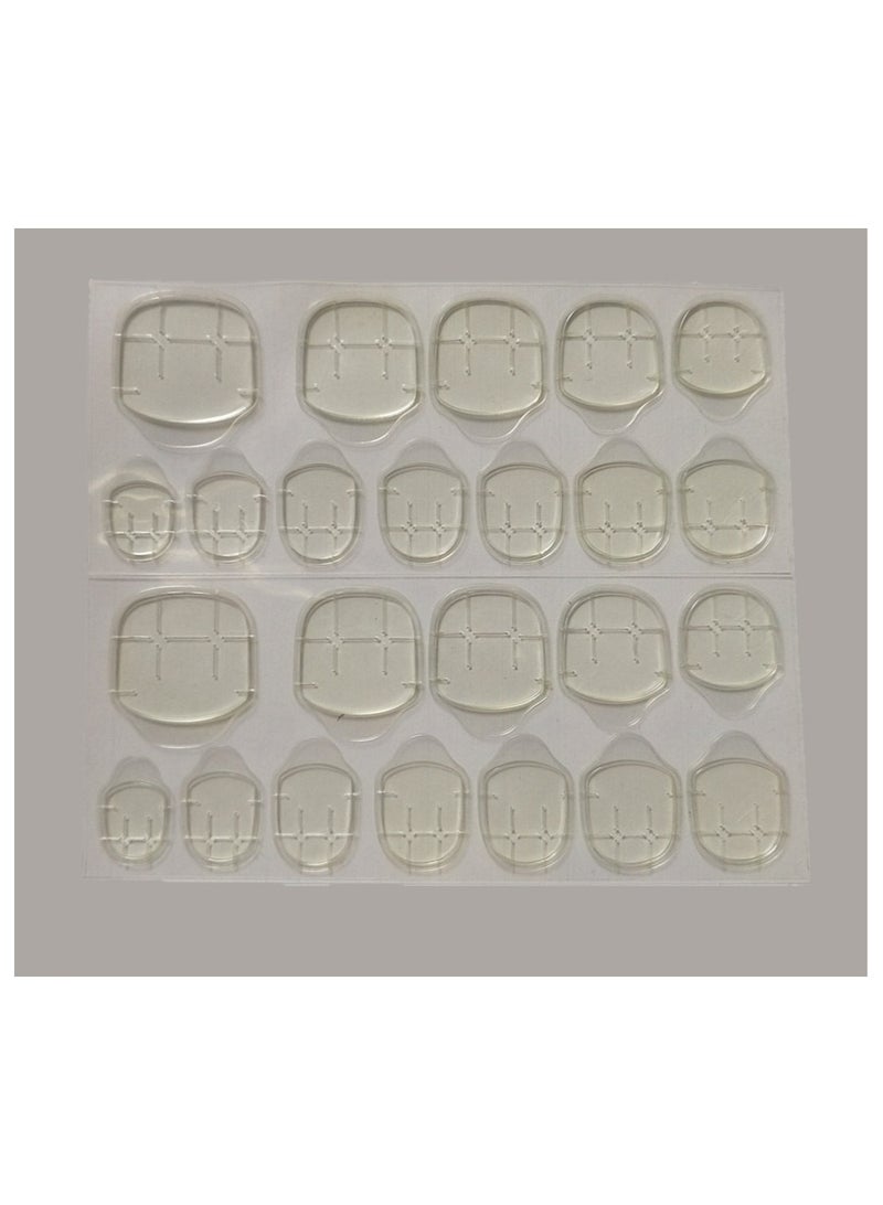 Binzo Beauty 20 ورقة ملصقات لاصقة للأظافر مزدوجة الجوانب للأظافر الاصطناعية، لاصق هلامي مقاوم للماء وقابل للتنفس، نصائح أظافر مزيفة لاصقة - Image 1