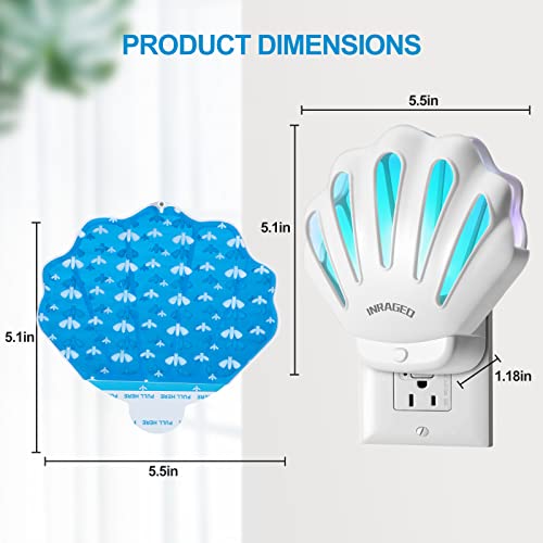 INRAGEO Flying Insect Trap Refill Kit Plug-in Sticky Card Plug Refill Replacement Glue Cards for HU002 Insect Trap (5 Pack-Refill, Transparent) - Image 3