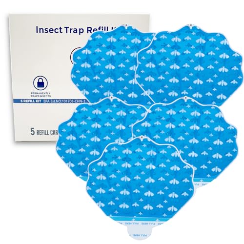 INRAGEO Flying Insect Trap Refill Kit Plug-in Sticky Card Plug Refill Replacement Glue Cards for HU002 Insect Trap (5 Pack-Refill, Transparent) - Image 1
