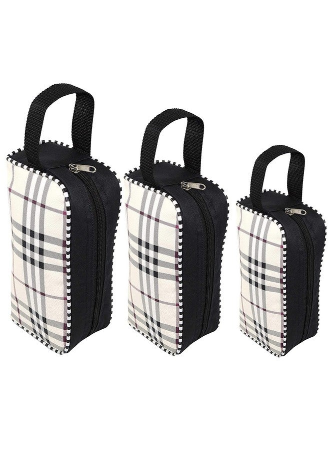 STACKRAID Set of 3 Multipurpose Transparent Travel Pouches for Women Makeup Toiletry Kit Bag Cosmetic Pouch for Women (Checks Print 24x 8 x11 cm,) - Image 1