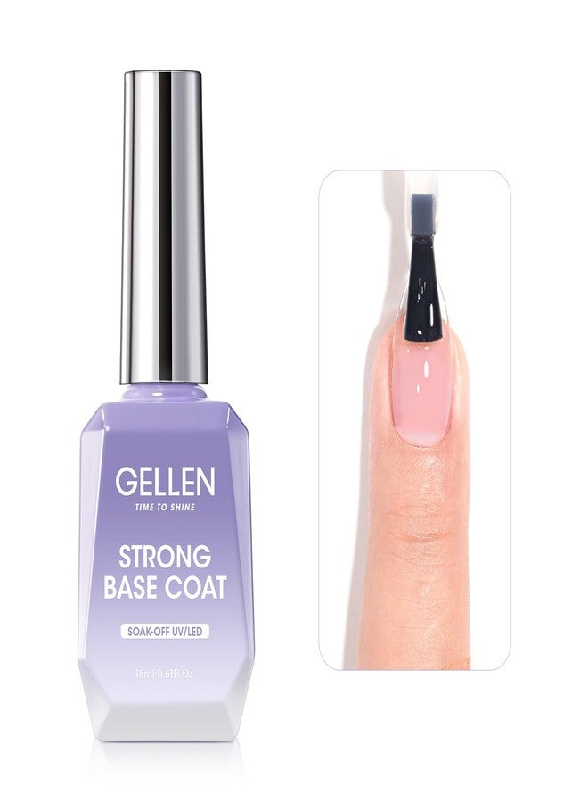 GELLEN Gel Base Coat, 18ml No Sanding Needed Clear Gel Nail Polish, Nail Salon Manicure Nail Base Coat Polish, Gift for Women - Image 1