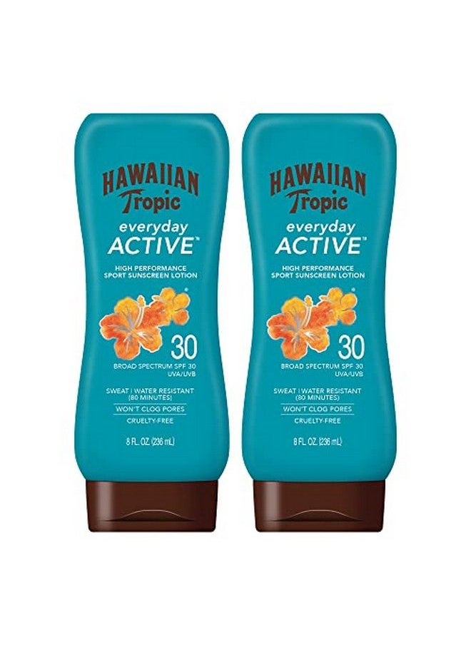Hawaiian Tropic لوشن واقي من الشمس للاستخدام اليومي بعامل حماية من الشمس 30، عبوة مزدوجة سعة 8 أونصات  - Image 1