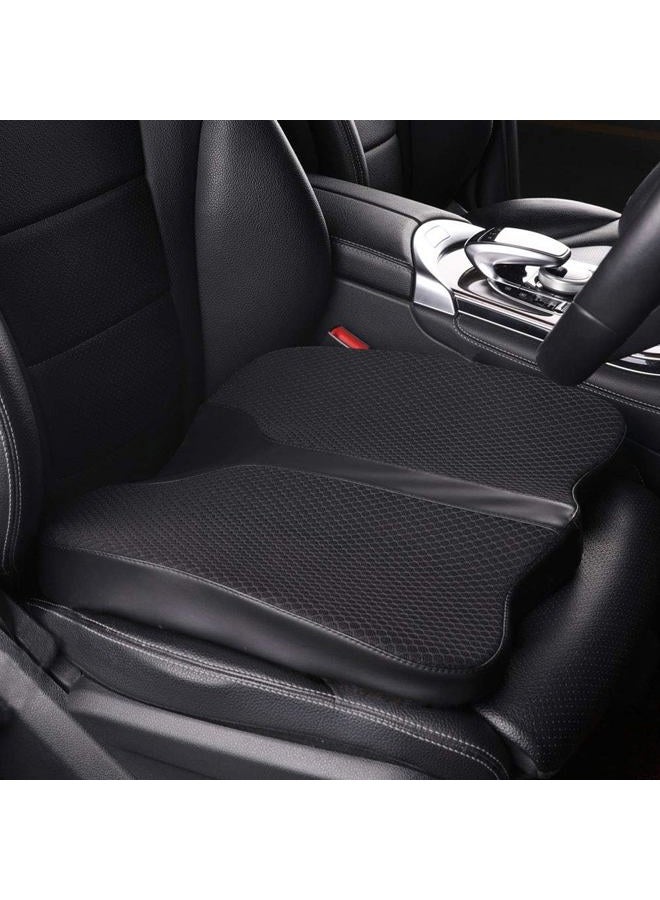 LARROUS Car Seat Cushion - Comfort Memory Foam Seat Cushion for Car Seat Driver, Tailbone (Coccyx) Pain Relief Pad, Car Seat Cushions for Driving, Office Chair Cushion(Black) - Image 1