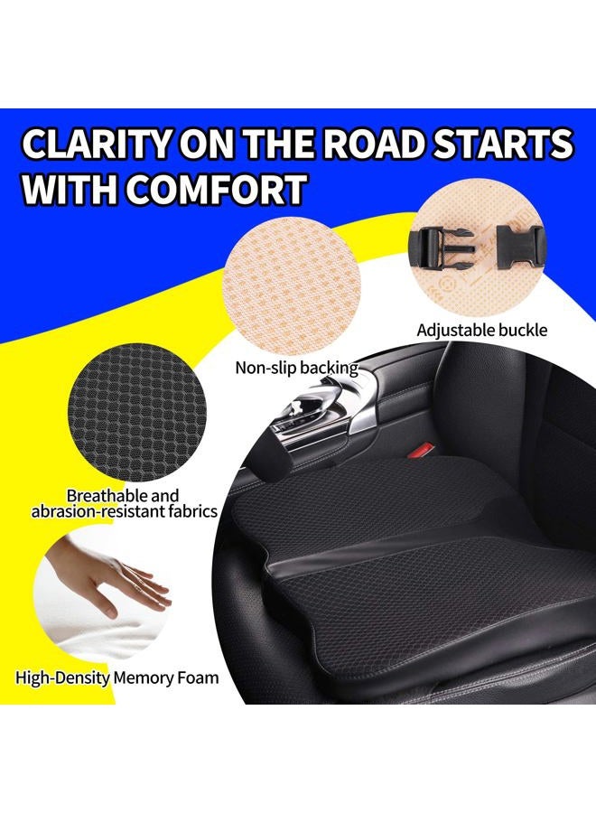 LARROUS Car Seat Cushion - Comfort Memory Foam Seat Cushion for Car Seat Driver, Tailbone (Coccyx) Pain Relief Pad, Car Seat Cushions for Driving, Office Chair Cushion(Black) - Image 5