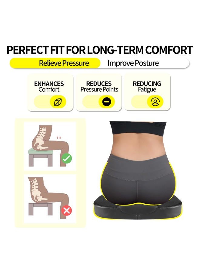 LARROUS Car Seat Cushion - Comfort Memory Foam Seat Cushion for Car Seat Driver, Tailbone (Coccyx) Pain Relief Pad, Car Seat Cushions for Driving, Office Chair Cushion(Black) - Image 3
