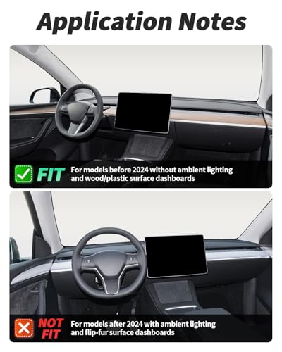 KKTR-CAR Dashboard Cover Wrap and Front Door Inner Armrest Panel Cover Trim Compatible with Tesla Model 3 2021-2023 Model y 2020-2025,NOT for Performance (Matte Carbon Fiber Pattern, 4pcs) - Image 5
