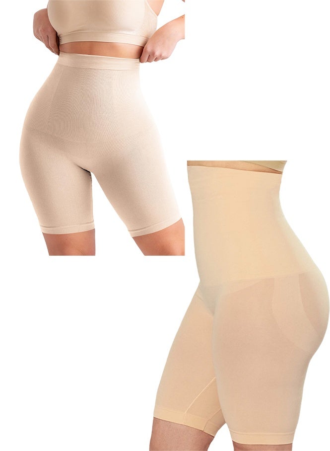 High Waisted Shorts Shapewear for Women Tummy Control Thigh Slimming - Image 1