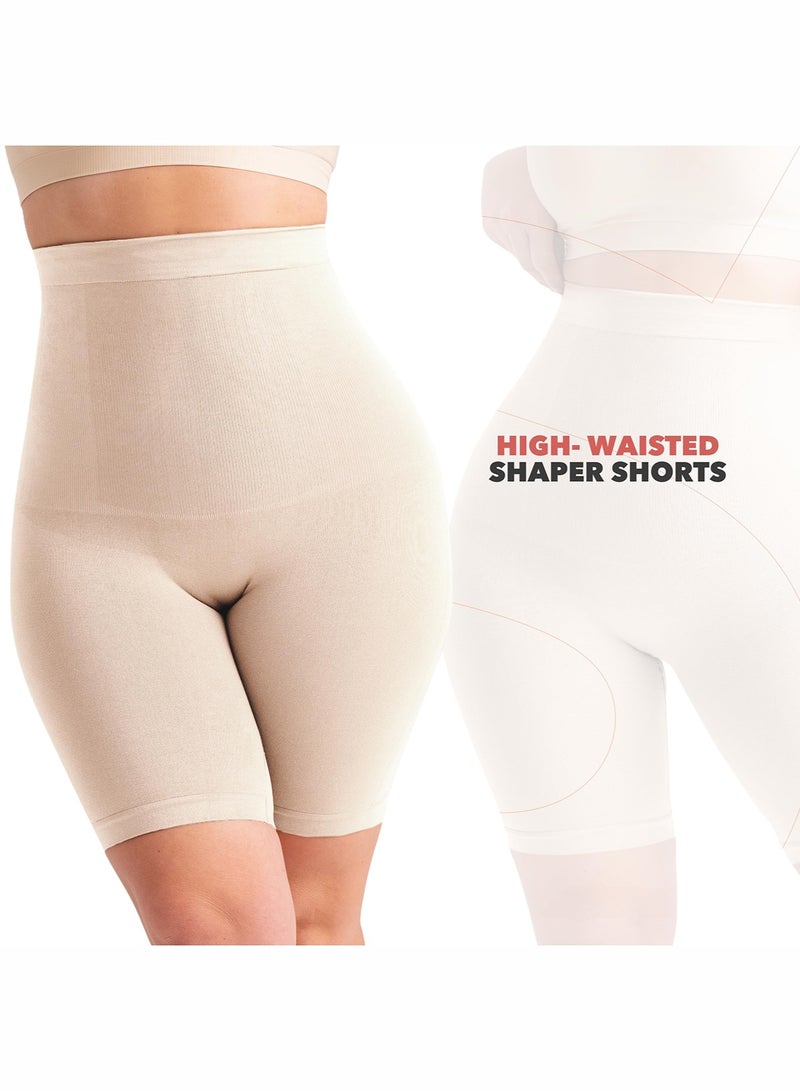 High Waisted Shorts Shapewear for Women Tummy Control Thigh Slimming - Image 3