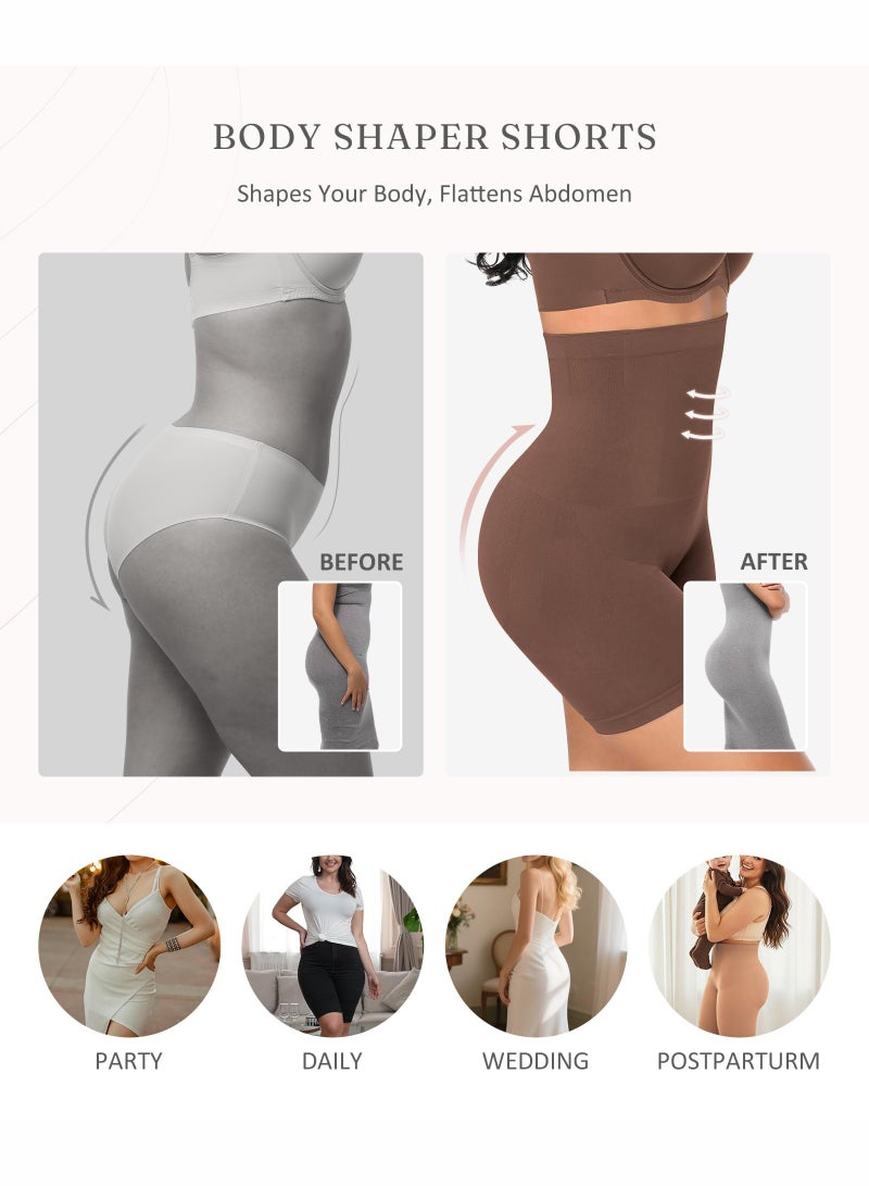 High Waisted Shorts Shapewear for Women Tummy Control Thigh Slimming - Image 4