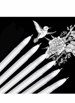 Excefore White Gel Pens 6 Pcs Fine Point Pen Set for Artists with 0.8mm Nibs Rollerball Pens Black Paper Sketching, Drawing Adult Coloring Books Illustration Taking Notes  - Image 1
