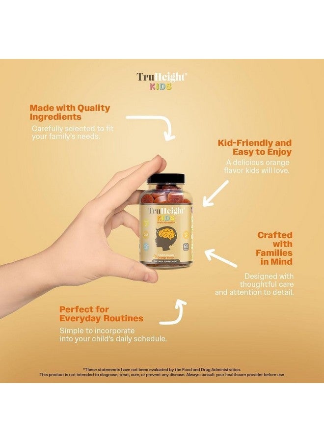 TruHeight Kids Brain Growth Multivitamin Gummies, Orange Flavour, 60 Count, Ages 2+ - Image 3