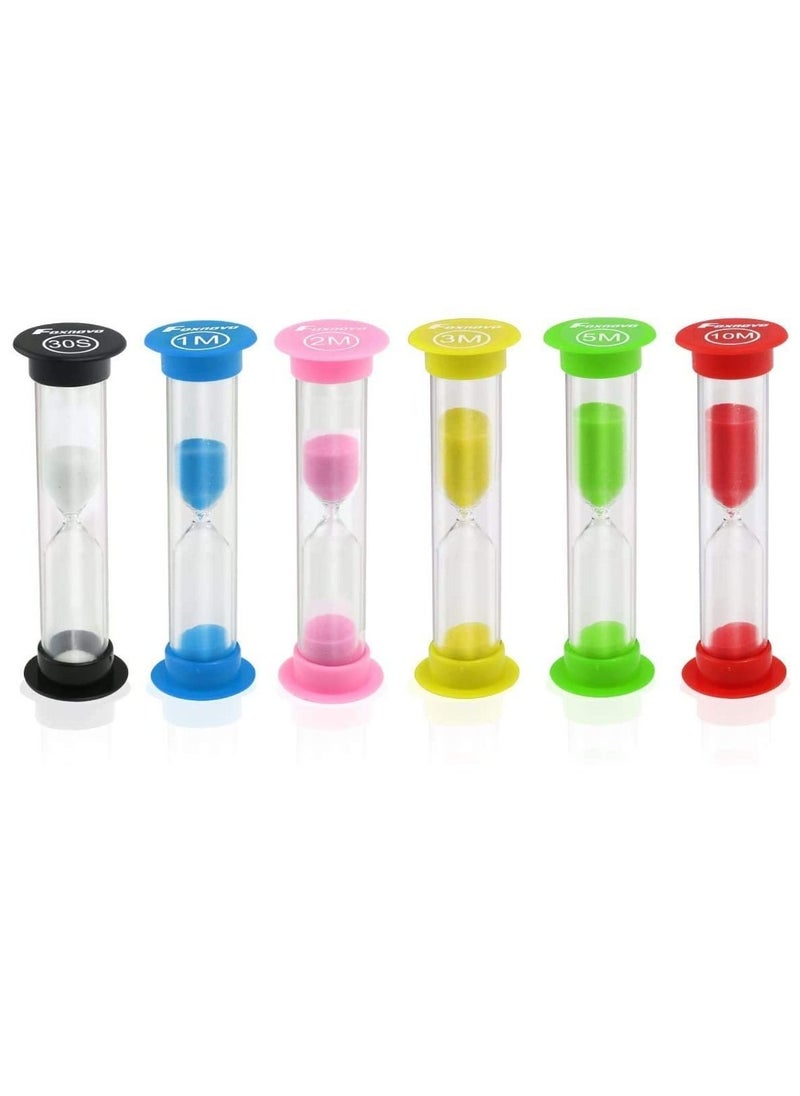 Rubik Sand Timers 30sec/1/2/3/5/10 Minutes Sand Clock Timer Hourglass Creative Vintage Gift for Home Office Kitchen (Pack of 6, 30sec-10min)  - Image 1