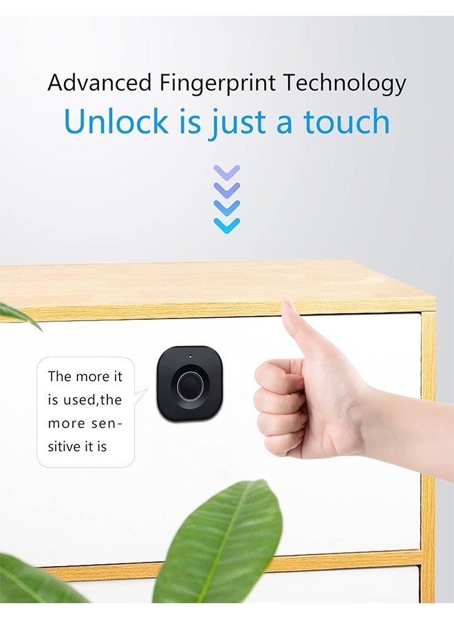 Fingerprint Drawer Lock 0.5 Seconds Fast Unlocking Embedded Smart Biometric Cabinet Lock for Home Office Black - Image 2