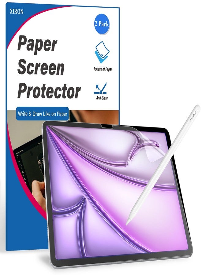 XIRON 2-PACK Paper Screen Protector for iPad Air 11 inch (M2) 2024, Matte PET Film for iPad Air 11-in. 2024, Write and Draw Like on Paper, Anti-Glare Screen Protector - Image 1