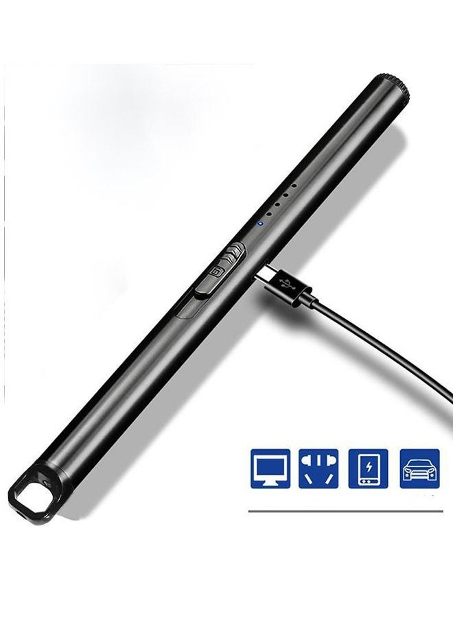 Generic - Magic Flameless Windproof Candle Electric Lighter Bar, Portable Environmentally Friendly Electronic Pulse Igniter, USB Rechargeable Lighter, Long Handle Lighter (Black) - Image 1