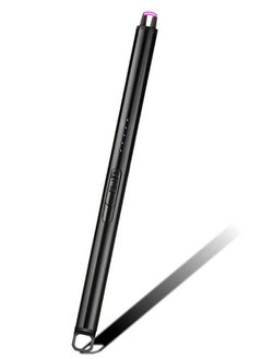 Magic Flameless Windproof Candle Electric Lighter Bar, Portable Environmentally Friendly Electronic Pulse Igniter, USB Rechargeable Lighter, Long Handle Lighter (Black)