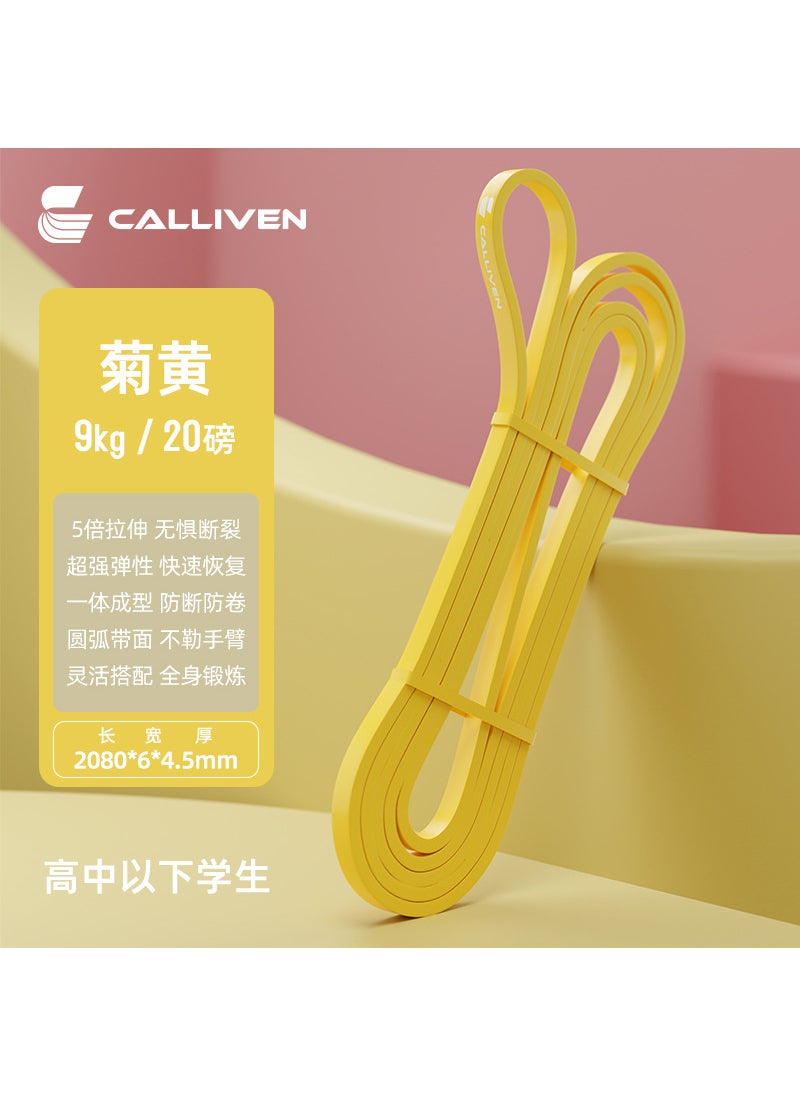 Generic Elastic Fitness Band for Strength Training Yellow 9kg/20 lbs-Teenage/Child recommend 