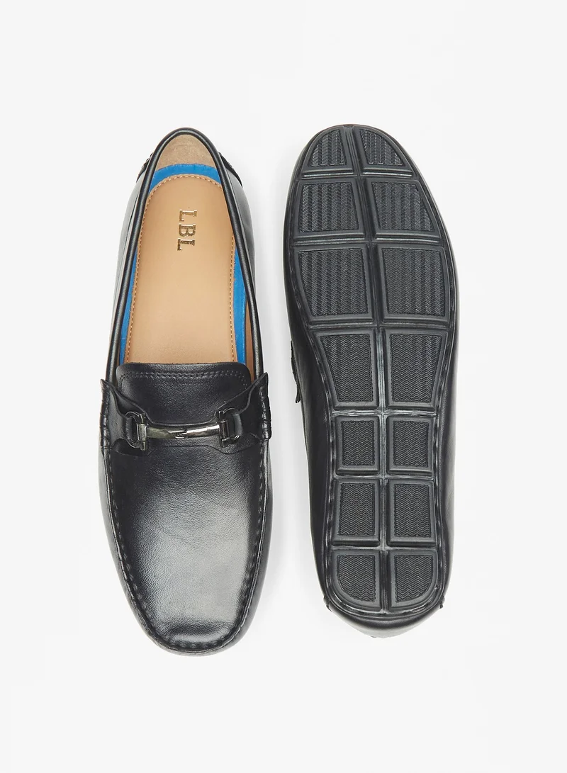 LBL by Shoexpress Men Solid Slip-On Moccasins with Metal Accent