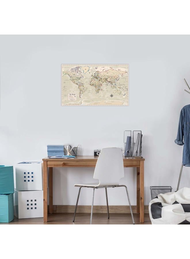 Palace Learning Antique Laminated World Map & US Map Poster Set - 18" x 29" - Wall Chart Maps of The World & United States - Made in The USA - Updated for 2020 (Laminated, 18" x 29") - Image 5