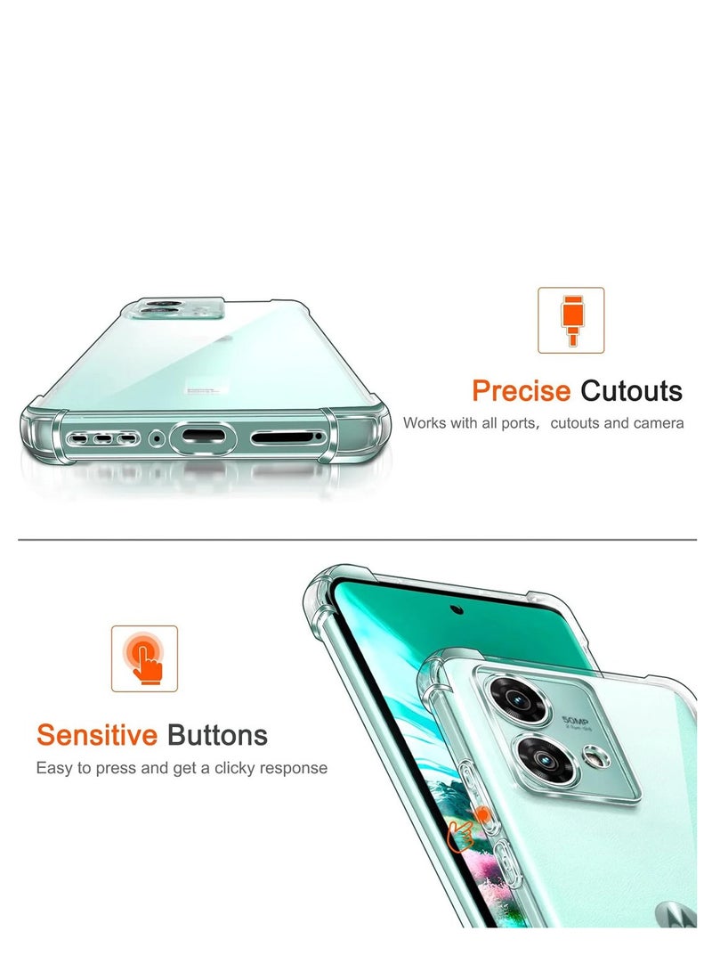 Motorola Edge 40 Neo TPU Bumper Corner Case with Camera Lens Protection Transparent Protective Back Cover